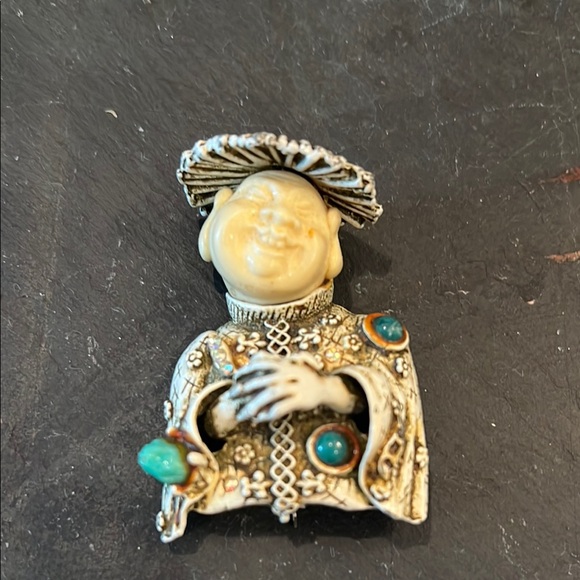 Vintage Figurine with Turquoise Accents